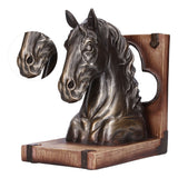 Multifunctional Horse Head Sculpture Resin Horse Bookends for Home Office Living RoomBS20900 Bronze Horse - Extra Image