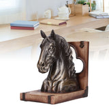 Multifunctional Horse Head Sculpture Resin Horse Bookends for Home Office Living RoomBS20900 Bronze Horse - Extra Image