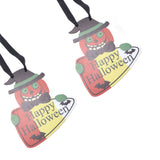 2PCS Halloween Wooden Pendants Hanging Wooden Plaque Board Sign Decor for Home Office School Decor - Extra Image