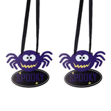 2 PCS Halloween Wooden Pendant Country Style Spider Party Pendant Scene Decoration