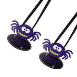 2 PCS Halloween Wooden Pendant Country Style Spider Party Pendant Scene Decoration - 45-Degree Angle