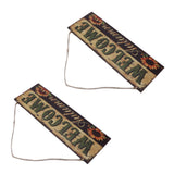 2pcs Halloween Sunflower Wooden Welcome Sign Fall Autumn Decorative Wall Board Hanging Ornaments for Indoor Outdoor Decor