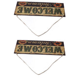 2pcs Halloween Sunflower Wooden Welcome Sign Fall Autumn Decorative Wall Board Hanging Ornaments for Indoor Outdoor Decor