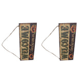 2pcs Halloween Sunflower Wooden Welcome Sign Fall Autumn Decorative Wall Board Hanging Ornaments for Indoor Outdoor Decor