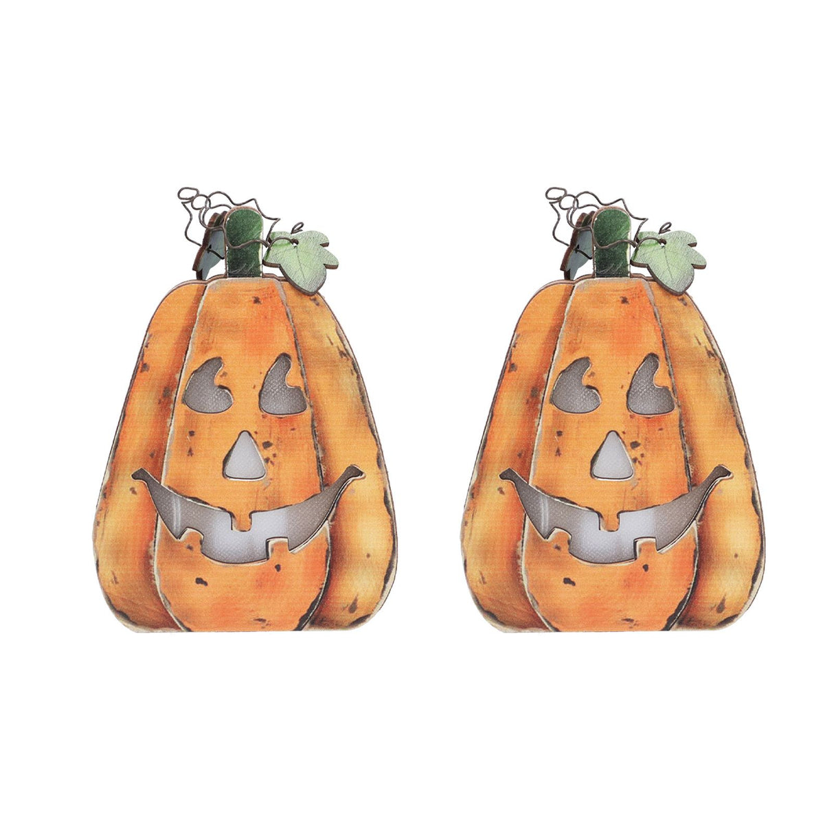 Halloween LED Pumpkin Lantern Wooden Decor Lights for Halloween Thanksgiving Decoration