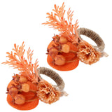 2Pcs Innovative Napkin Ring Decorative Simulation Flower Napkin Holder for Wedding BirthdayLeaves Flowers - Side View