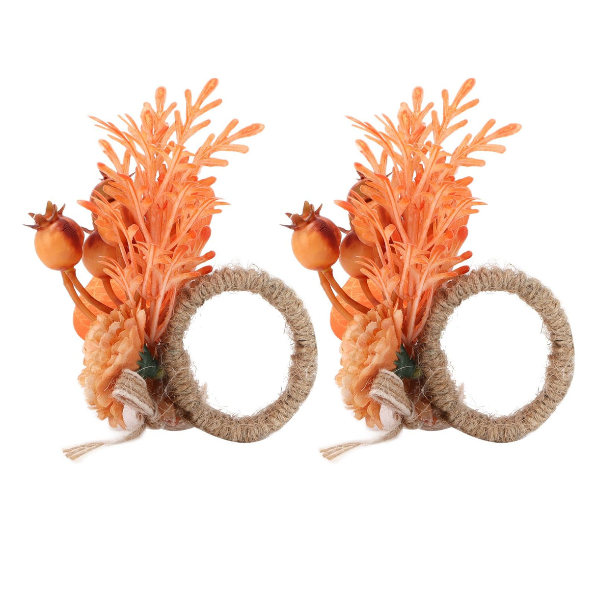 2Pcs Innovative Napkin Ring Decorative Simulation Flower Napkin Holder for Wedding BirthdayLeaves Flowers