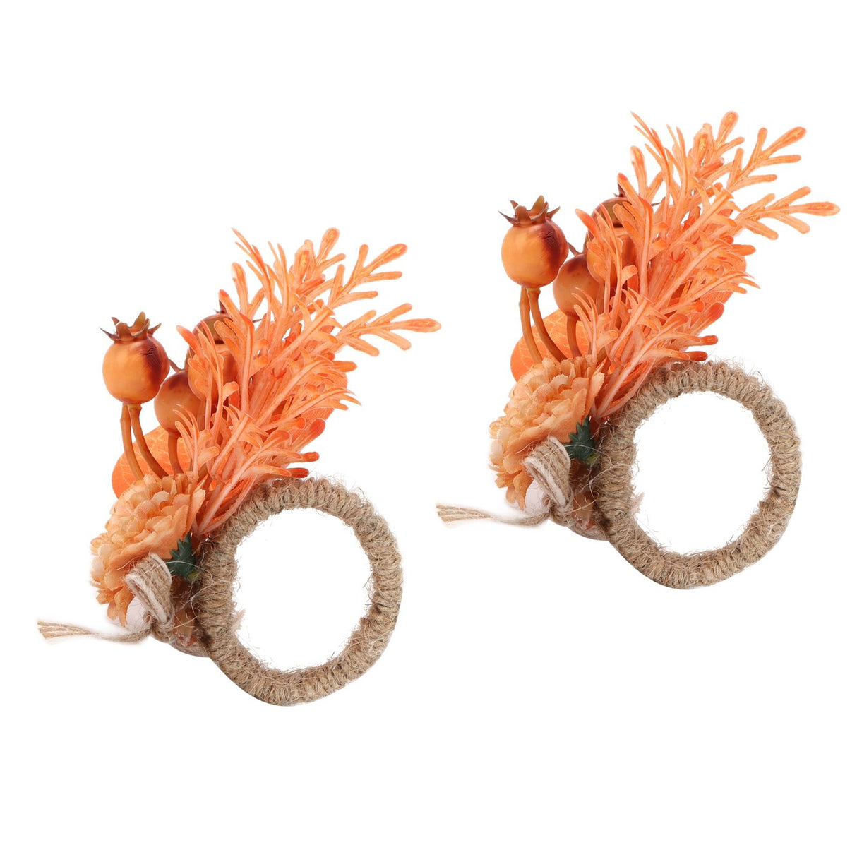 2Pcs Innovative Napkin Ring Decorative Simulation Flower Napkin Holder for Wedding BirthdayLeaves Flowers