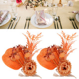 2Pcs Innovative Napkin Ring Decorative Simulation Flower Napkin Holder for Wedding BirthdayLeaves Flowers