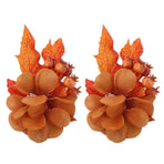 2Pcs Innovative Napkin Ring Decorative Simulation Flower Napkin Holder for Wedding BirthdayMaple Leaf