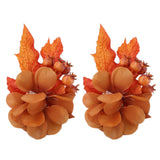2Pcs Innovative Napkin Ring Decorative Simulation Flower Napkin Holder for Wedding BirthdayMaple Leaf - Front View
