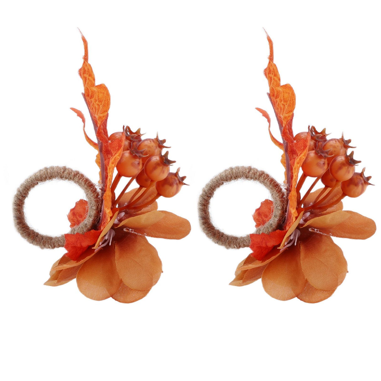2Pcs Innovative Napkin Ring Decorative Simulation Flower Napkin Holder for Wedding BirthdayMaple Leaf