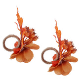 2Pcs Innovative Napkin Ring Decorative Simulation Flower Napkin Holder for Wedding BirthdayMaple Leaf