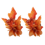 2Pcs Innovative Napkin Ring Decorative Simulation Flower Napkin Holder for Wedding BirthdayMaple Leaf