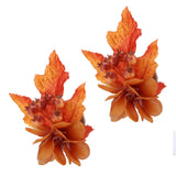 2Pcs Innovative Napkin Ring Decorative Simulation Flower Napkin Holder for Wedding BirthdayMaple Leaf