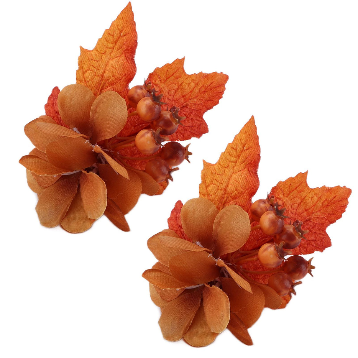 2Pcs Innovative Napkin Ring Decorative Simulation Flower Napkin Holder for Wedding BirthdayMaple Leaf
