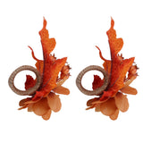 2Pcs Innovative Napkin Ring Decorative Simulation Flower Napkin Holder for Wedding BirthdayMaple Leaf