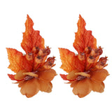 2Pcs Innovative Napkin Ring Decorative Simulation Flower Napkin Holder for Wedding BirthdayMaple Leaf - Extra Image