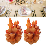 2Pcs Innovative Napkin Ring Decorative Simulation Flower Napkin Holder for Wedding BirthdayMaple Leaf - Extra Image