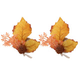 2Pcs Innovative Napkin Ring Decorative Simulation Flower Napkin Holder for Wedding BirthdayMaple Pine Cone