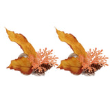 2Pcs Innovative Napkin Ring Decorative Simulation Flower Napkin Holder for Wedding BirthdayMaple Pine Cone - Side View