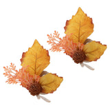 2Pcs Innovative Napkin Ring Decorative Simulation Flower Napkin Holder for Wedding BirthdayMaple Pine Cone