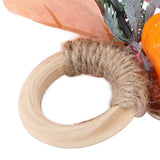 2Pcs Innovative Napkin Holder Simulation Napkin Ring for Halloween Thanksgiving Home DecorationPumpkin with Leaves - Extra Image