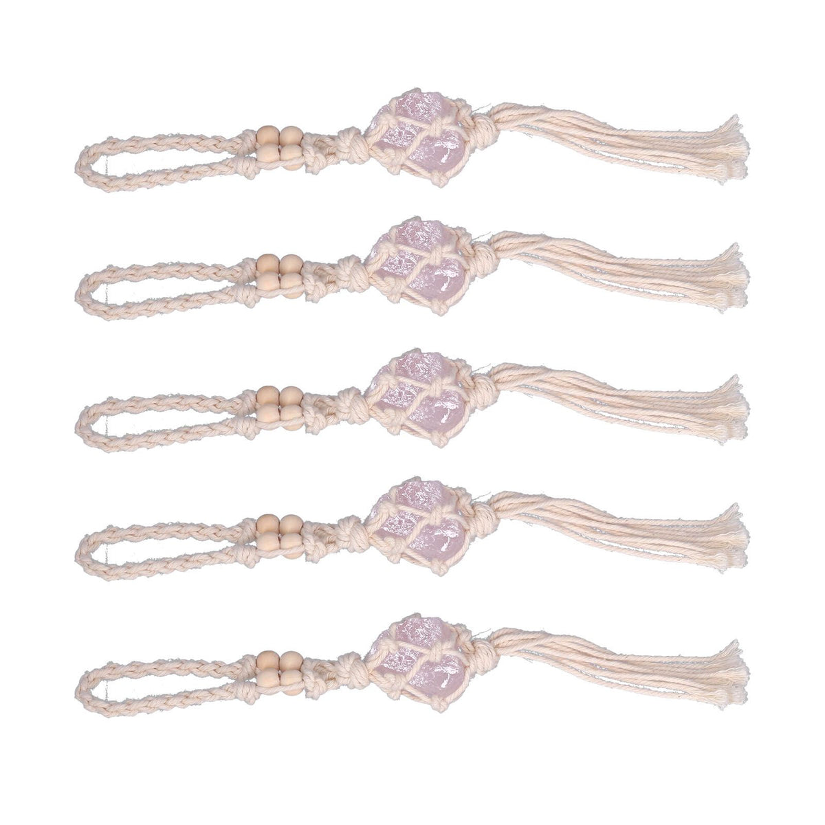 5pcs Necklace Cord Empty Stone Holder Rope Replacement Adjustable Quartz Crystal Pendant Cord for DIY Jewelry MakingLight Pink