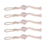 5pcs Necklace Cord Empty Stone Holder Rope Replacement Adjustable Quartz Crystal Pendant Cord for DIY Jewelry MakingLight Pink