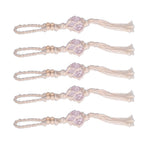 5pcs Necklace Cord Empty Stone Holder Rope Replacement Adjustable Quartz Crystal Pendant Cord for DIY Jewelry MakingLight Pink