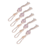 5pcs Necklace Cord Empty Stone Holder Rope Replacement Adjustable Quartz Crystal Pendant Cord for DIY Jewelry MakingLight Pink