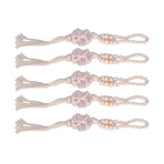 5pcs Necklace Cord Empty Stone Holder Rope Replacement Adjustable Quartz Crystal Pendant Cord for DIY Jewelry MakingLight Pink