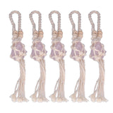 5pcs Necklace Cord Empty Stone Holder Rope Replacement Adjustable Quartz Crystal Pendant Cord for DIY Jewelry MakingLight Pink
