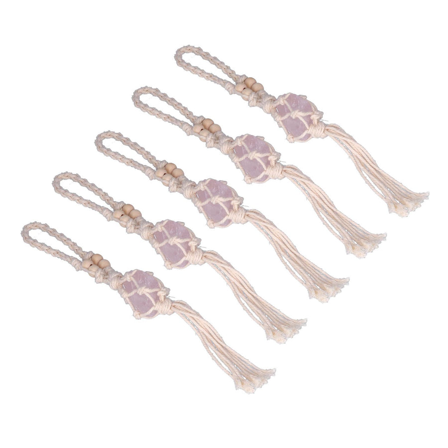 5pcs Necklace Cord Empty Stone Holder Rope Replacement Adjustable Quartz Crystal Pendant Cord for DIY Jewelry MakingLight Pink