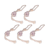 5pcs Necklace Cord Empty Stone Holder Rope Replacement Adjustable Quartz Crystal Pendant Cord for DIY Jewelry MakingLight Pink - Extra Image