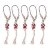 5pcs Necklace Cord Empty Stone Holder Rope Replacement Adjustable Quartz Crystal Pendant Cord for DIY Jewelry MakingRed