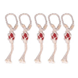 5pcs Necklace Cord Empty Stone Holder Rope Replacement Adjustable Quartz Crystal Pendant Cord for DIY Jewelry MakingRed - Front View