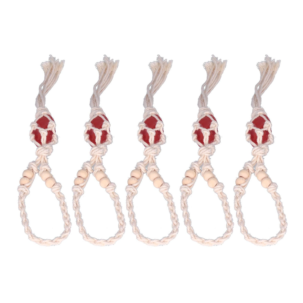 5pcs Necklace Cord Empty Stone Holder Rope Replacement Adjustable Quartz Crystal Pendant Cord for DIY Jewelry MakingRed