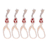 5pcs Necklace Cord Empty Stone Holder Rope Replacement Adjustable Quartz Crystal Pendant Cord for DIY Jewelry MakingRed - Rear View