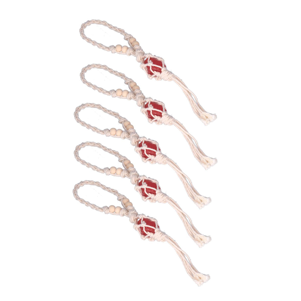 5pcs Necklace Cord Empty Stone Holder Rope Replacement Adjustable Quartz Crystal Pendant Cord for DIY Jewelry MakingRed