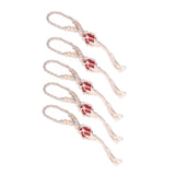5pcs Necklace Cord Empty Stone Holder Rope Replacement Adjustable Quartz Crystal Pendant Cord for DIY Jewelry MakingRed