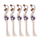 5pcs Necklace Cord Empty Stone Holder Rope Replacement Adjustable Quartz Crystal Pendant Cord for DIY Jewelry MakingPurple