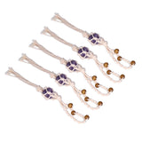 5pcs Necklace Cord Empty Stone Holder Rope Replacement Adjustable Quartz Crystal Pendant Cord for DIY Jewelry MakingPurple