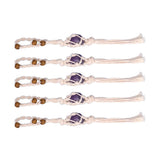 5pcs Necklace Cord Empty Stone Holder Rope Replacement Adjustable Quartz Crystal Pendant Cord for DIY Jewelry MakingPurple