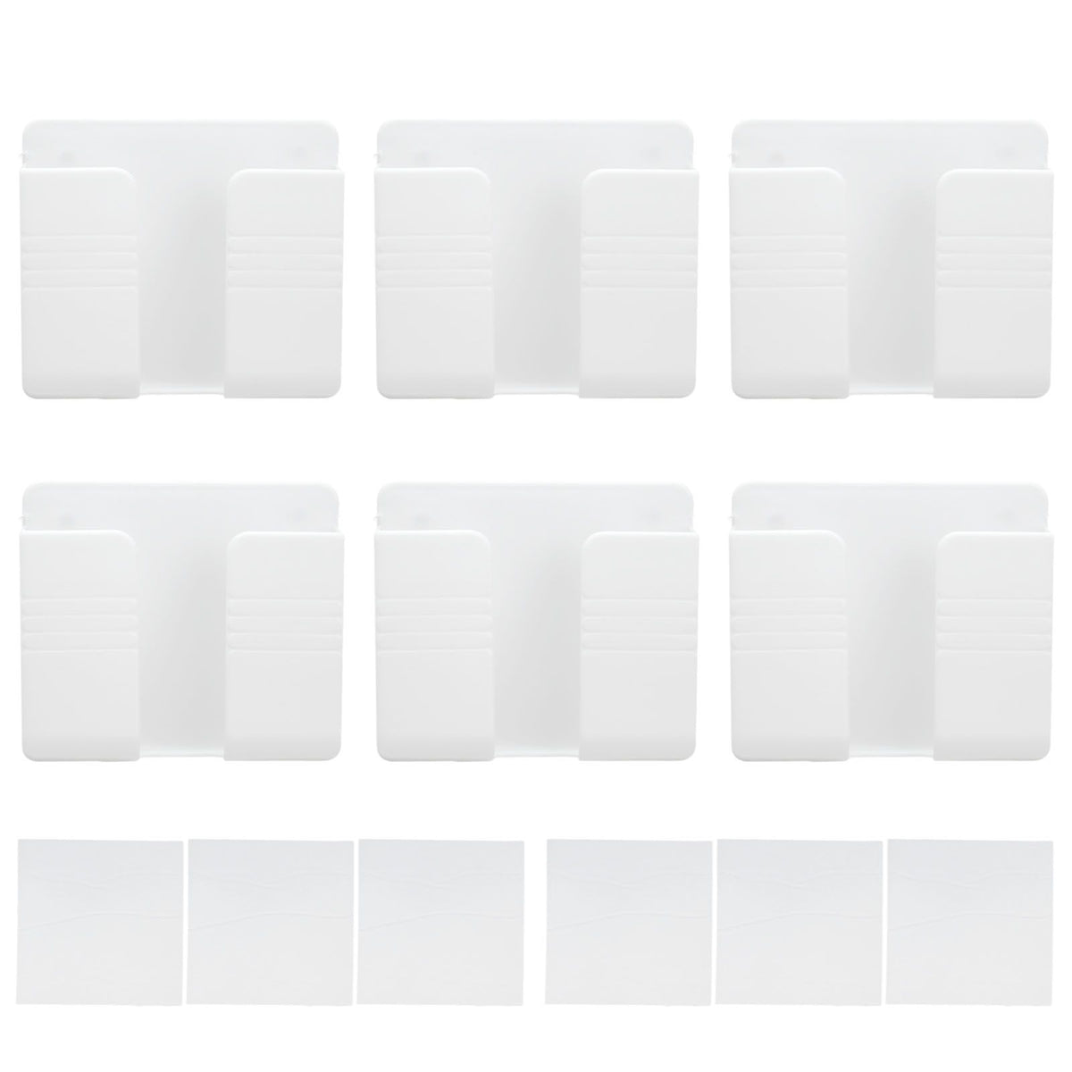 6Pcs Wall Mount Phone Holder Universal Adhesive Mobile Phone Charging Stand for Home Bedroom BathroomWhite
