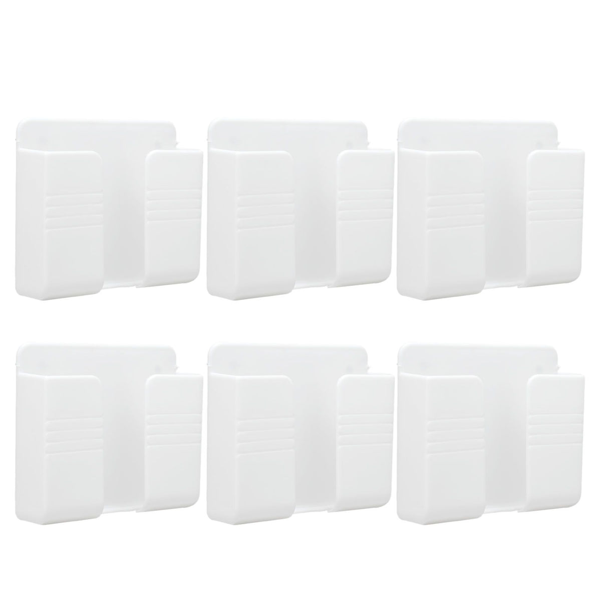6Pcs Wall Mount Phone Holder Universal Adhesive Mobile Phone Charging Stand for Home Bedroom BathroomWhite