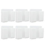 6Pcs Wall Mount Phone Holder Universal Adhesive Mobile Phone Charging Stand for Home Bedroom BathroomWhite - Top-Down View