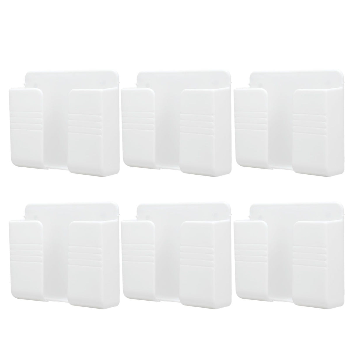 6Pcs Wall Mount Phone Holder Universal Adhesive Mobile Phone Charging Stand for Home Bedroom BathroomWhite