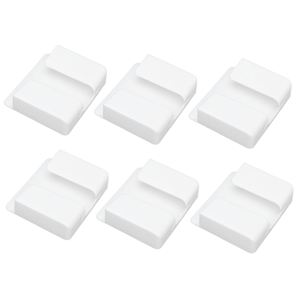 6Pcs Wall Mount Phone Holder Universal Adhesive Mobile Phone Charging Stand for Home Bedroom BathroomWhite
