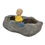 Resin Succulents Pots Cartoon Fake Stone Flower Pots for Planting Succulent Cactus Aloe African Violet - Front View